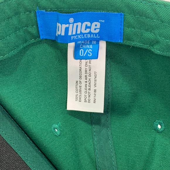 Prince Pickleball Green Embroidered Logo Baseball Cap Adjustable One Size - Picture 7 of 8
